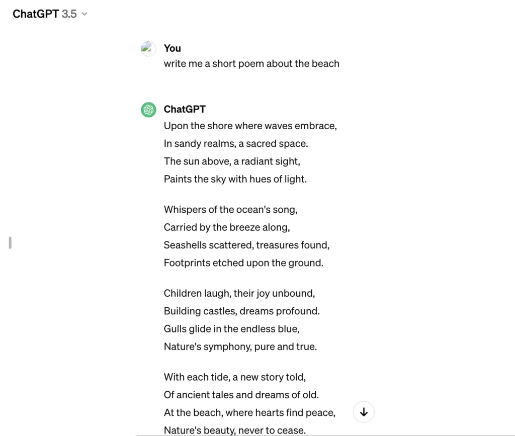 how to use chagpt. poem 